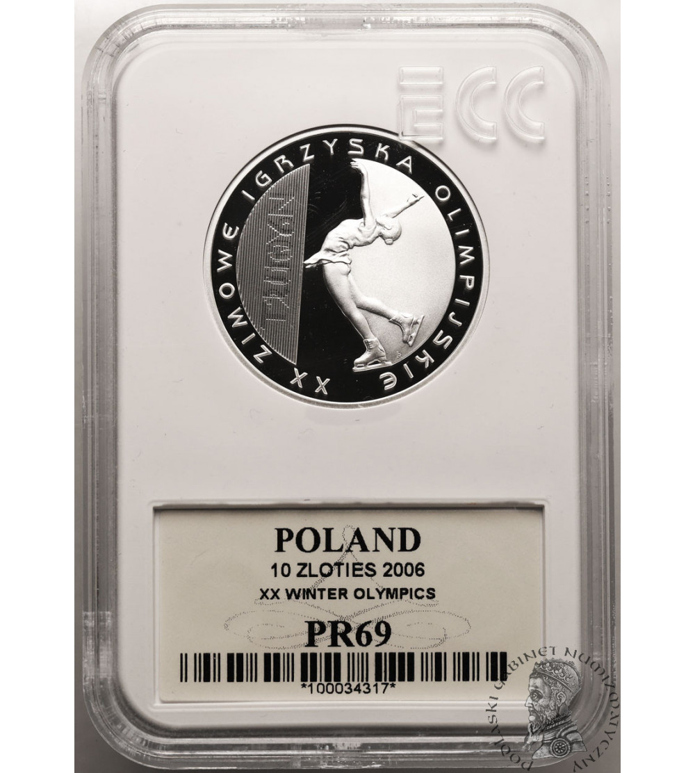 Polska. 10 złotych 2006, Turyn XX Igrzyska Zimowe - GCN ECC PR 69