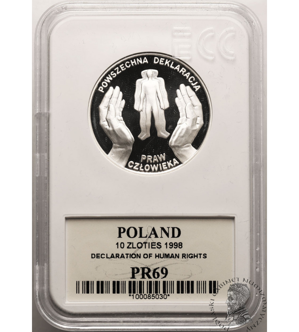 Poland. 10 Zlotych 1998, Universal Declaration of Human Rights - Proof GCN ECC PR 69