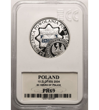 Polska. 10 złotych 2004, 85 Rocznica Powołania Policji - GCN ECC PR 69