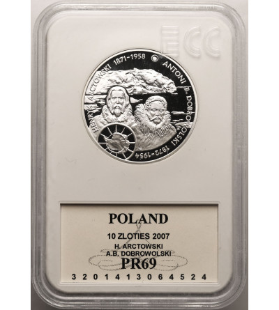 Poland. 10 Zlotych 2007, H. Arctowski i A. B. Dobrowolski - Proof GCN ECC PR 69
