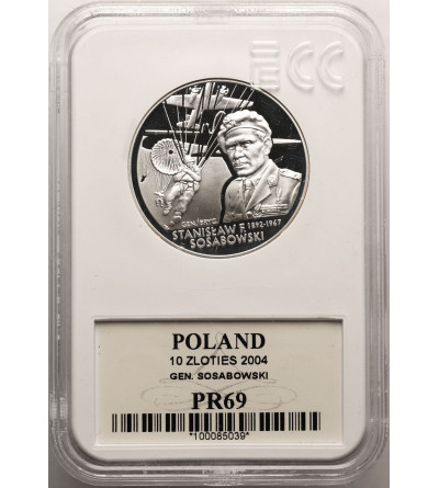 Poland. 10 Zlotych 2004, Gen. Stanislaw Sosabowski - Proof GCN ECC PR 69