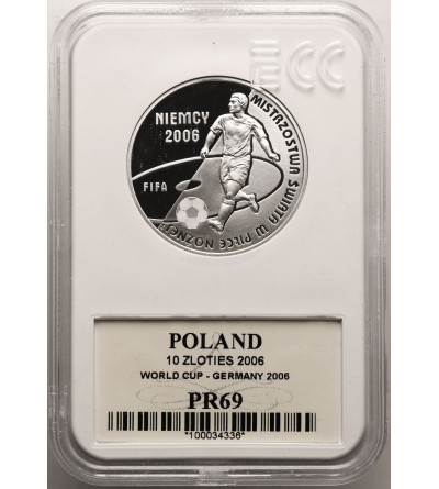 Poland. 10 Zlotych 2006, World Cup - Germany 2006 - Proof GCN ECC PR 69
