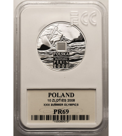 Polska. 10 złotych 2008, Pekin XXIX Letnie Igrzyska - GCN ECC PR 69
