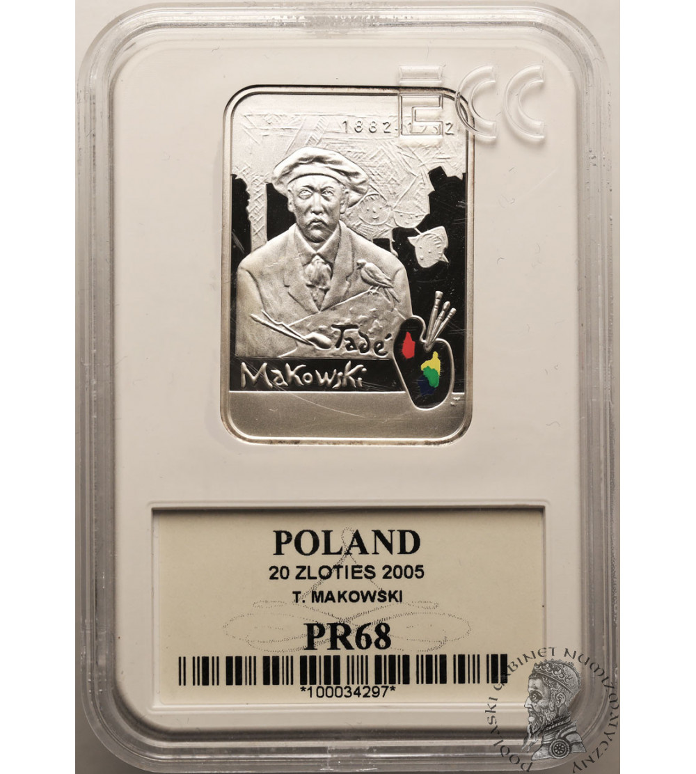 Poland. 20 Zlotych 2005, Tadeusz Makowski - Proof GCN ECC PR 68