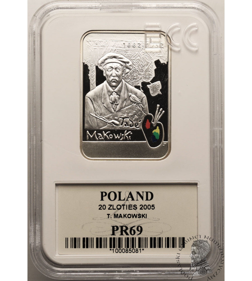 Poland. 20 Zlotych 2005, Tadeusz Makowski - Proof GCN ECC PR 69