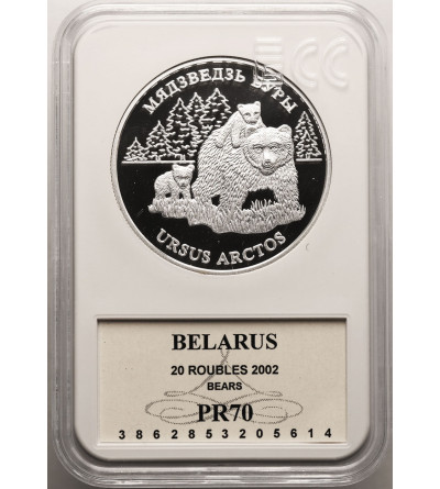 Białoruś. 20 Rubli 2002, Niedźwiedź Brunatny (Ursus arctos) - GCN ECC PR 70