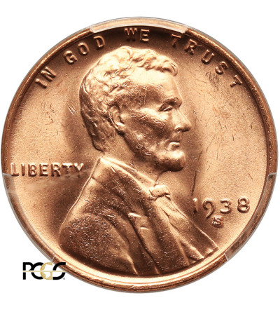 USA. Lincoln Cent 1938 S, San Francisco - PCGS MS 64 RD