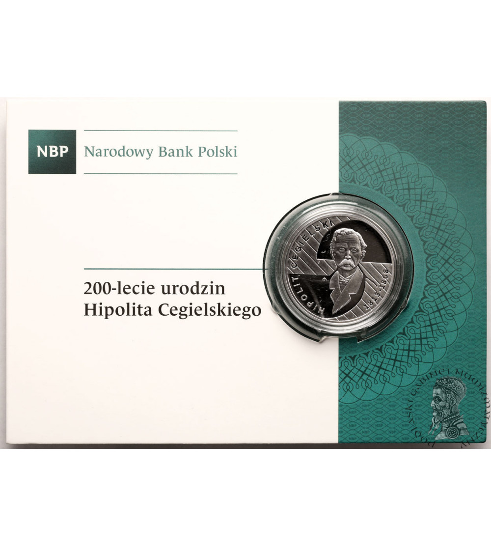 Poland. 10 zloty 2013, 200th anniversary of Hipolit Cegielski's birth - Proof