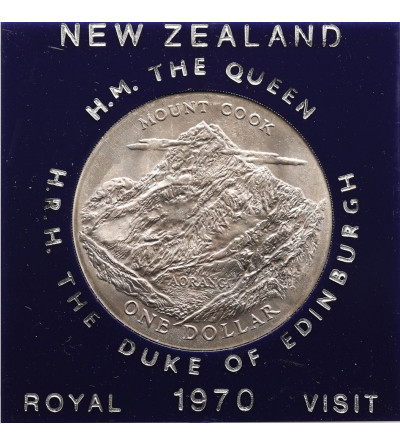 New Zealand. 1 Dollar 1970, Mount Cook