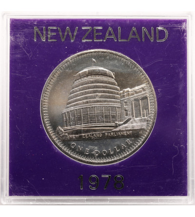 Nowa Zelandia. 1 dolar 1978, 25 rocznica koronacji Elżbiety II i otwarcia budynku parlamentu