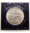 New Zealand. 1 Dollar 1967, Introduction of decimal currency, Series: Shield of Arms