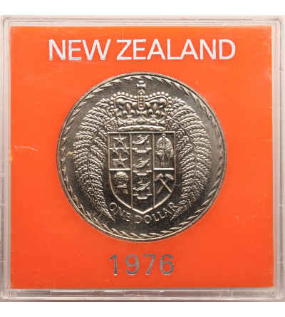 Nowa Zelandia. 1 dolar 1976, Wprowadzenie waluty dziesiętnej, Seria: Tarcza Herbowa