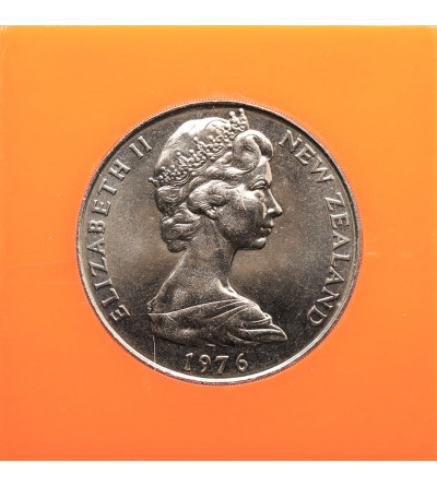 Nowa Zelandia. 1 dolar 1976, Wprowadzenie waluty dziesiętnej, Seria: Tarcza Herbowa