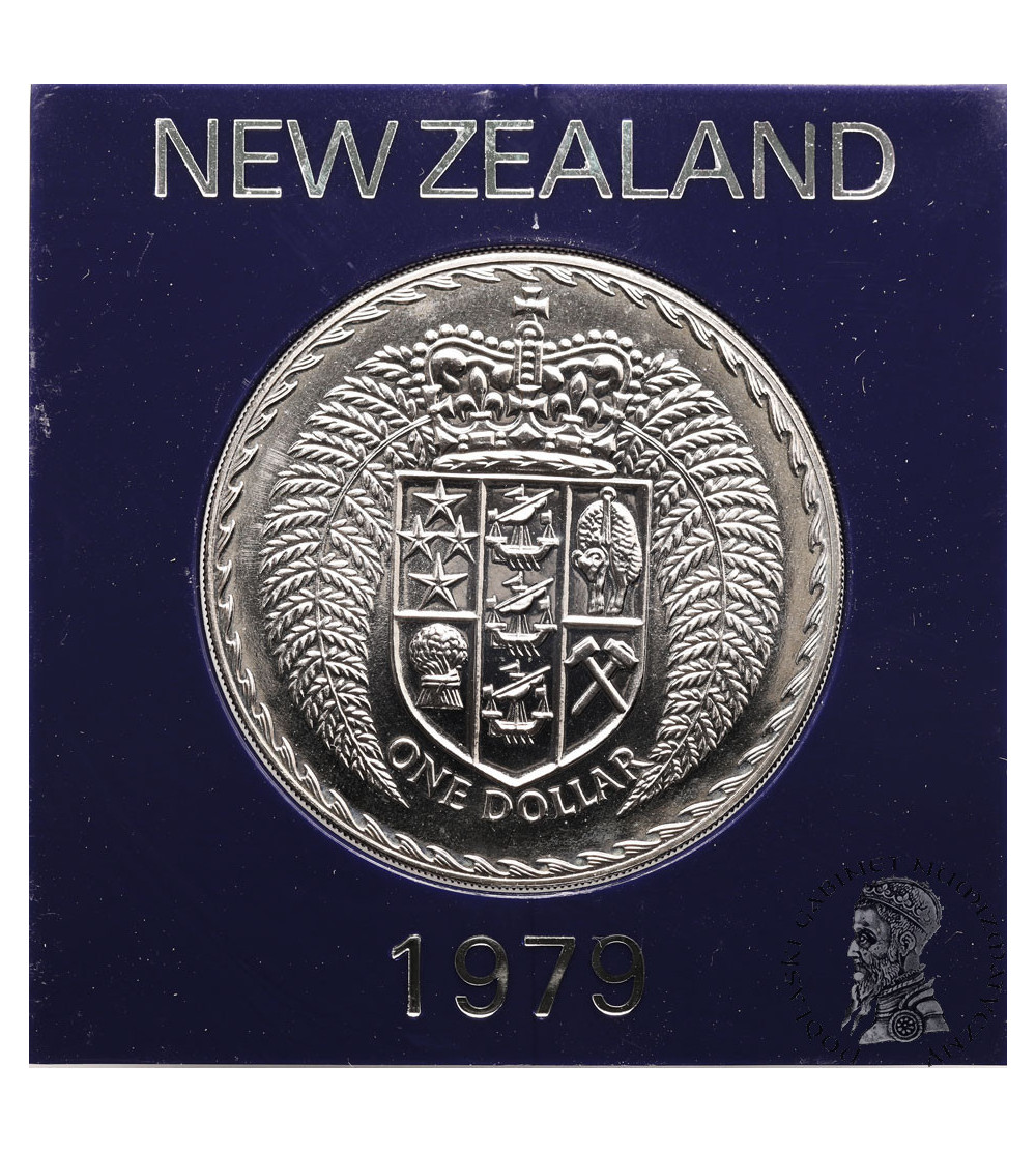 Nowa Zelandia. 1 dolar 1979, Wprowadzenie waluty dziesiętnej, Seria: Tarcza Herbowa