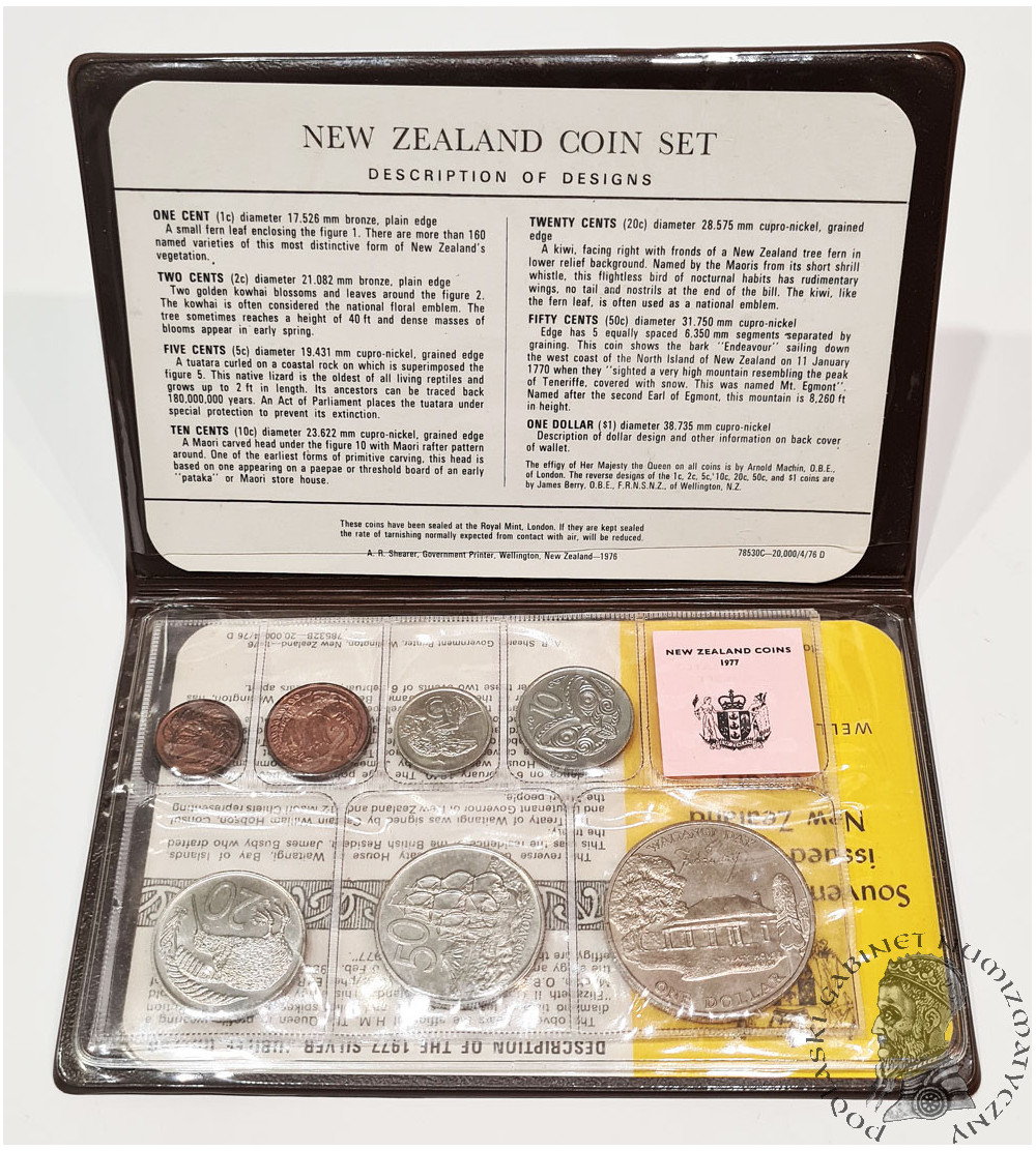 New Zealand. Ordinary Uncirculated Annual Set 1977, KM MS23, 7 pcs