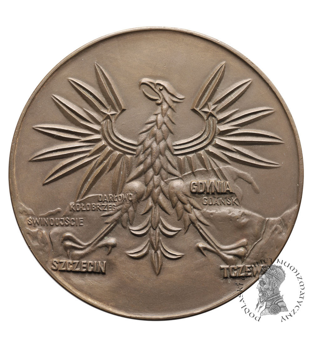 Poland, PRL, Gdynia. Medal 1970, 50th Anniversary of Maritime Education, 40th anniversary of the "Dar Pomorza"