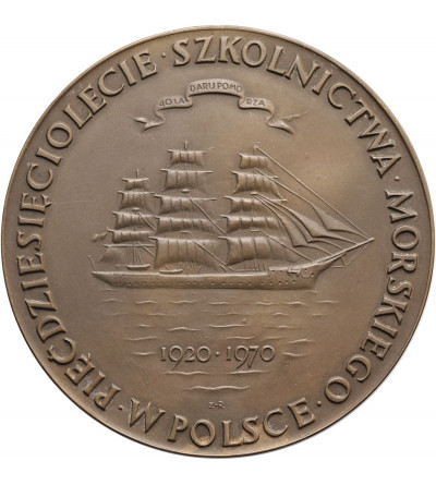 Poland, PRL, Gdynia. Medal 1970, 50th Anniversary of Maritime Education, 40th anniversary of the "Dar Pomorza"