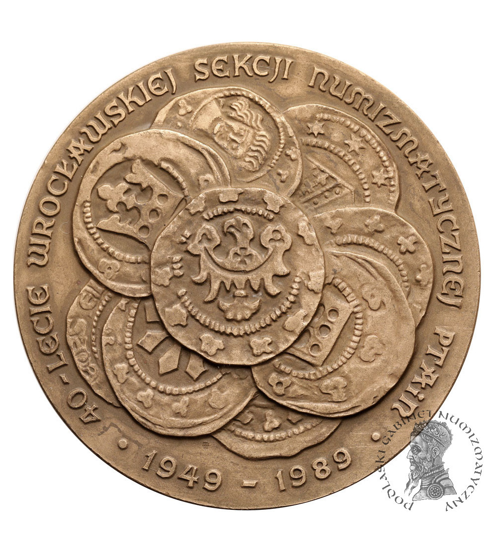 Polska, PRL (1952–1989). Medal 1988, 40-lecie Wrocławskiej Sekcji Numizmatycznej PTAiN, prof. dr Marian Haisig