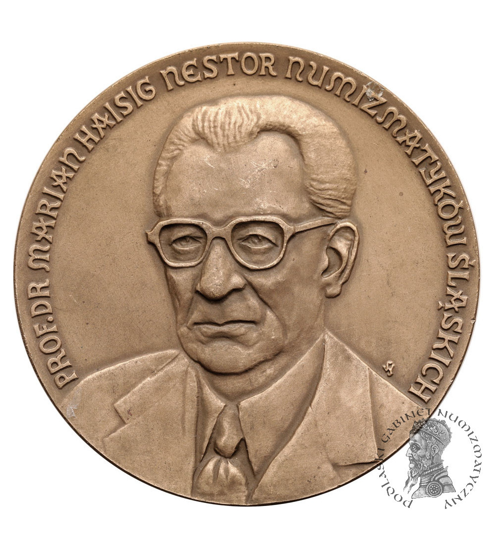 Poland, PRL. Medal 1988, 40th anniversary of Wroclaw Numismatic Section of PTAiN, Prof. Dr. Marian Haisig