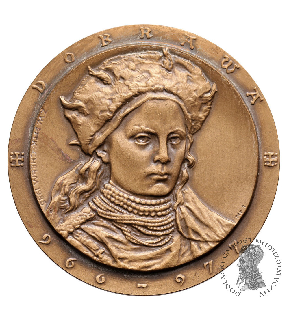 Polska, PRL (1952–1989), Chełm. Medal 1985, Mieszko I 960 - 992 / Dobrawa