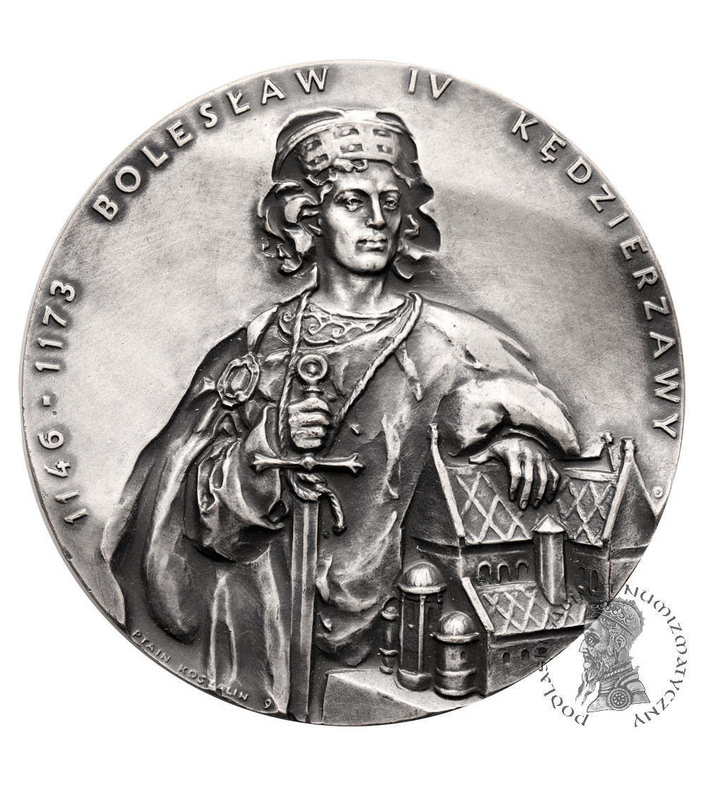 Polska, PRL (1952-1989). Medal 1989 (70 mm) Bolesław IV Kędzierzawy, Seria Koszalińska