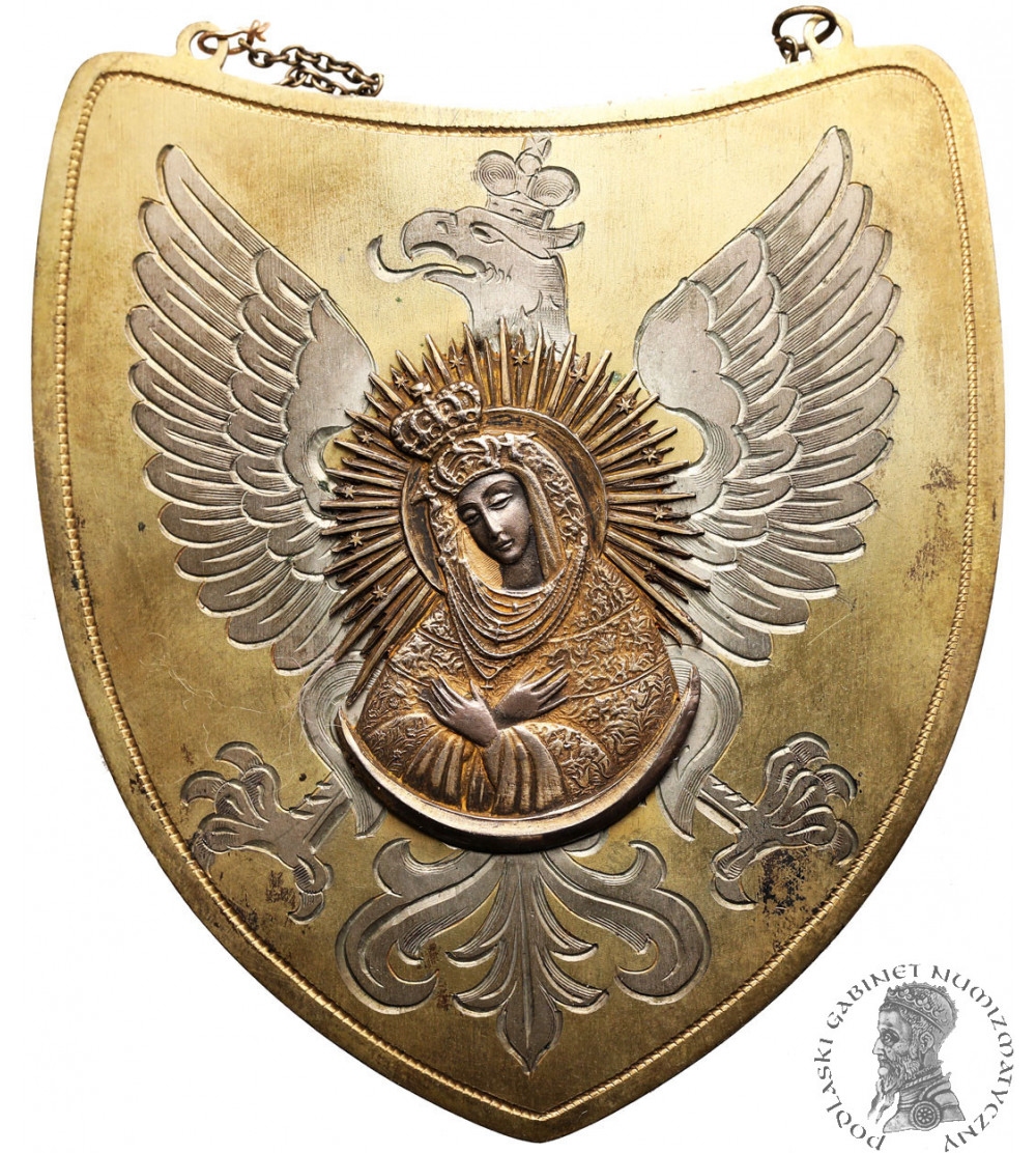 Poland, Republic of Poland 1918-1939, Warsaw, Poland. Silver gorget with Our Lady of Ostra Brama