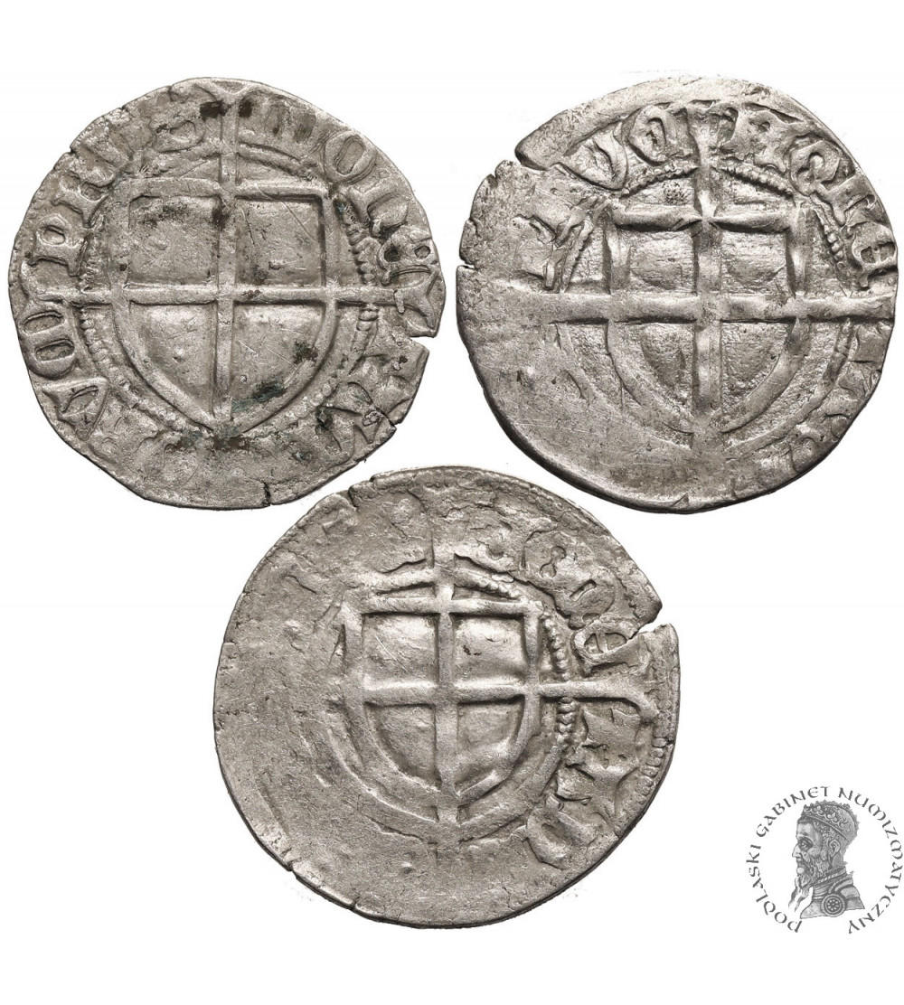 Zakon Krzyżacki, Paweł I Bellitzer von Russdorff, 1422-1441. Zestaw szelągów 3 szt., bez daty, Gdańsk lub Toruń