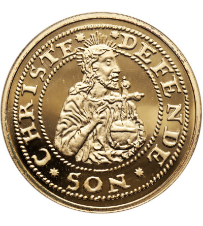Poland. Replica of the 1577 Gdansk (Danzig) Siege Grosz - Gold plated Silver