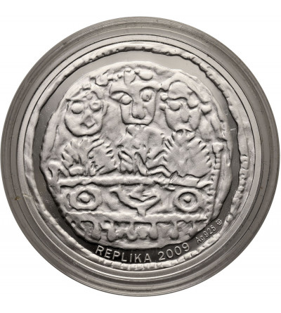 Polska. Replika denara ,,Trzej książęta za stołem'', Bolesław Krzywousty - Srebro
