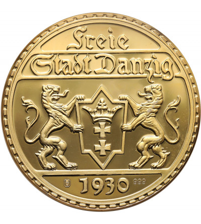 Poland, Free City of Gdansk. Replica of 25 Gulden 1930 (2004) -  Gold plated Silver