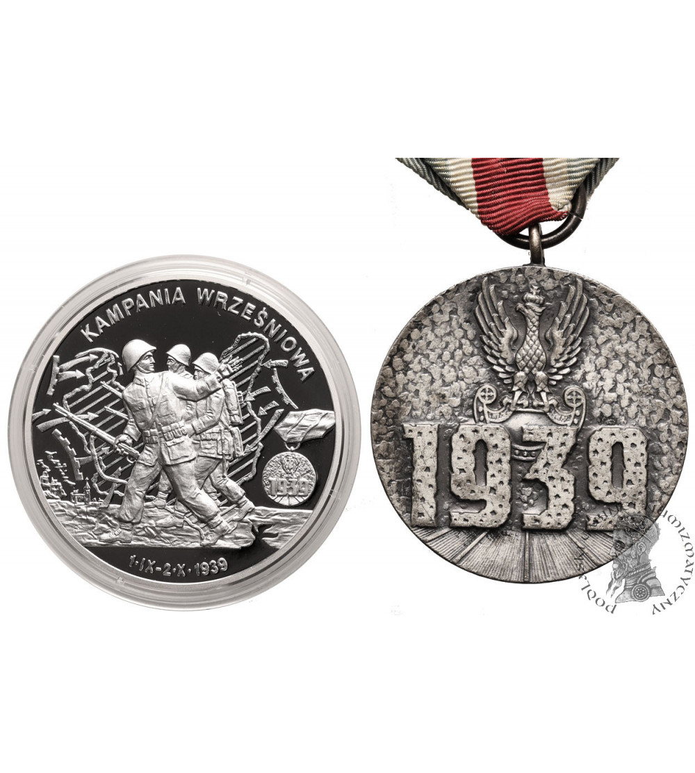 Polska. Zestaw dwóch medali: Medal Kampania Wrześniowa 1939 i Medal za Udział w Wojnie Obronnej 1939