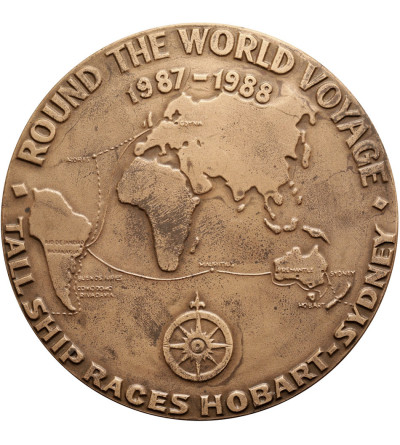 Poland, PRL (1952-1989). Medal 1988, voyage of Dar Młodzieży around the world, 200th anniversary of Australia