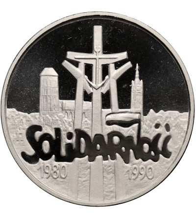 Polska. 100000 złotych 1990, Solidarność 1980-1990 (mała - gruba). Proof