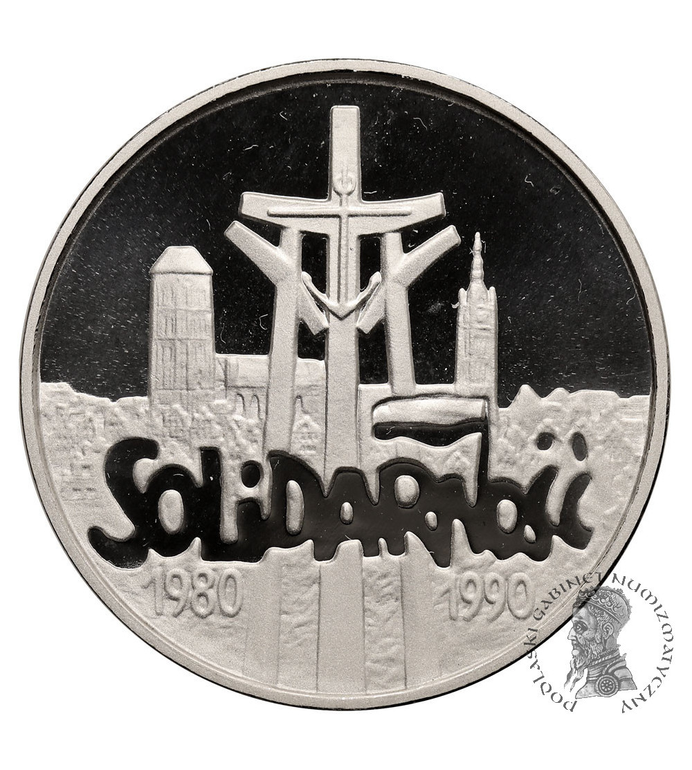 Polska. 100000 złotych 1990, Solidarność 1980-1990 (mała - gruba). Proof