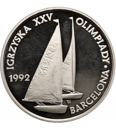 Poland. 200000 Zlotych 1991, Barcelona 1992 - XXV Olympics, sailboats, Silver Proof
