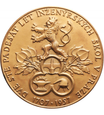 Czechoslovakia. Medal 1957, Czech Technical University of Prague 1707-1957, J. T. Fischer