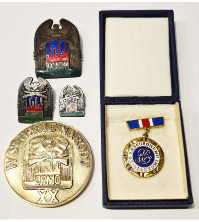 Polska, PRL (1952-1989). Zestaw medal i 4 odznaki ORMO