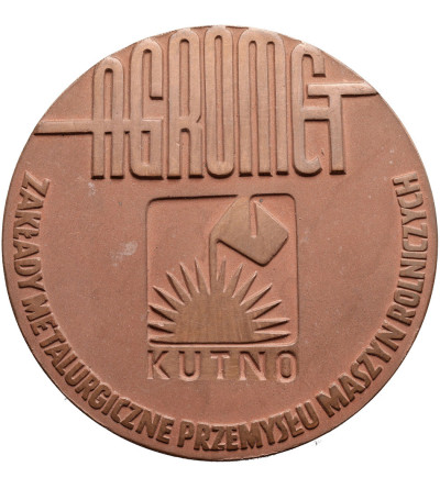 Poland, Kutno. Uniface medal Agromet Metallurgical Plant of Agricultural Machinery Industry