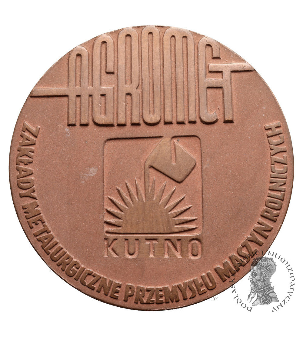 Poland, Kutno. Uniface medal Agromet Metallurgical Plant of Agricultural Machinery Industry