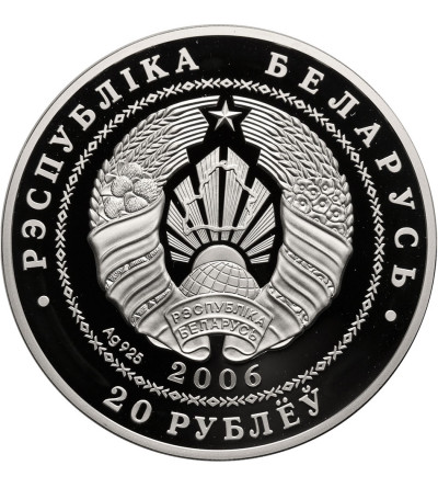 Białoruś. 20 rubli 2006 Kolarstwo - Proof, hologram