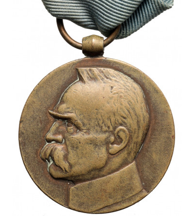 Polska, II RP. Medal 1918-1928, Dziesięciolecie Odzyskania Niepodległości, Józef Piłsudski
