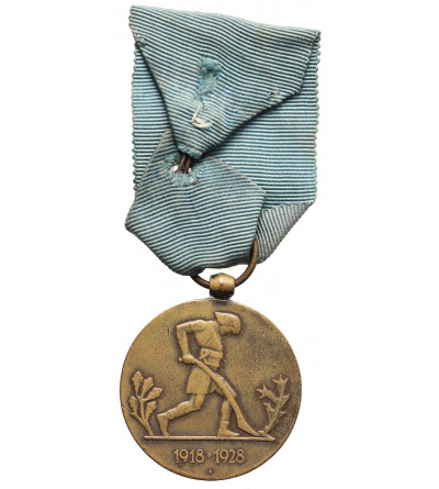 Polska, II RP. Medal 1918-1928, Dziesięciolecie Odzyskania Niepodległości, Józef Piłsudski