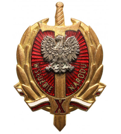 Poland, PRL (1952-1989). Badge “X Years in the Service of the Nation”, 1955