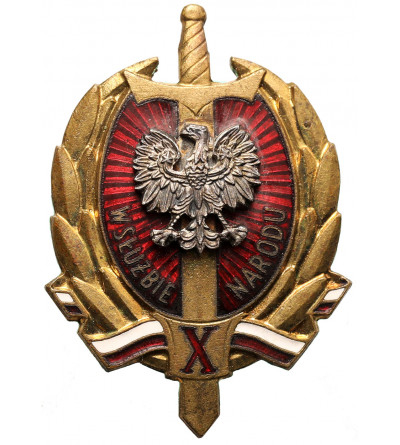 Polska, PRL (1952-1989). Odznaka "X Lat w Służbie Narodu", 1955