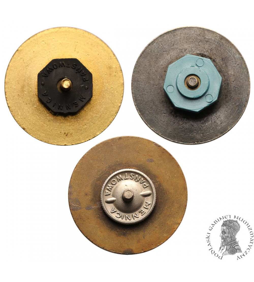 Poland, PRL (1952-1989). Set of three badges Exemplary Driver: Gold, Silver, Bronze