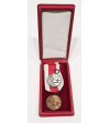 Polska, II RP. Zestaw dwóch medali za Zasługi dla Pożarnictwa: Srebrny i Brązowy, oryginalne pudełko
