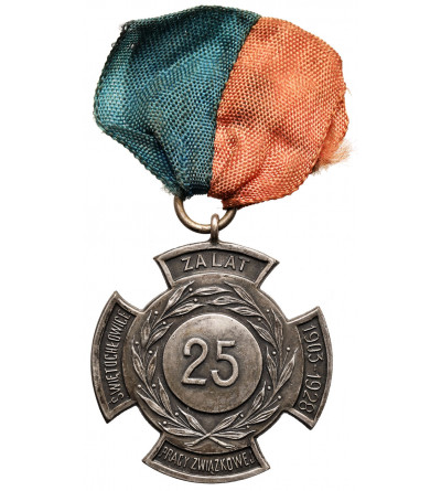 Polska. Medal 1928 ,,Za 25 Lat Pracy Związkowej", Świętochłowice 1903-1928