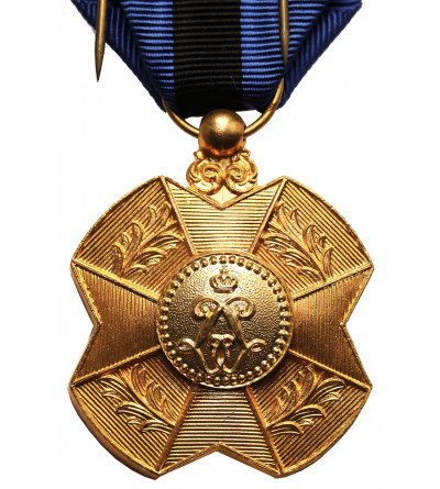 Belgia, Leopold II (1865 - 1909). Złoty Medal Orderu Leopolda II, pozłacany brąz