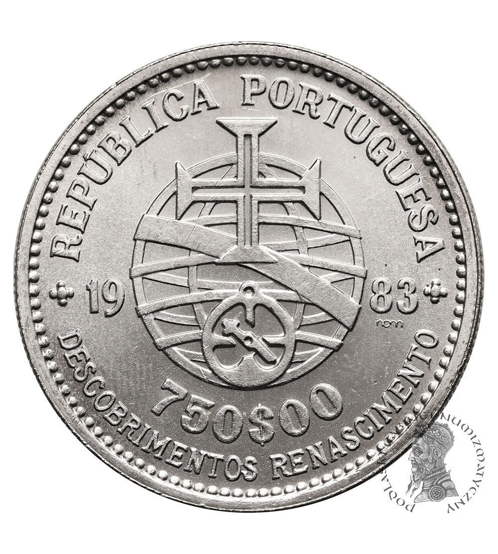 Portugalia. 750 Escudos 1983, XVII Europejska Wystaw Sztuki