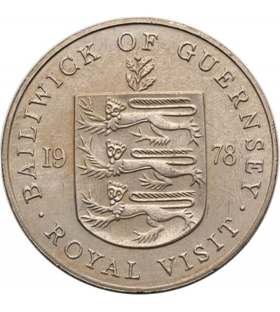 Guernsey. 25 Pence 1978, Royal Visit